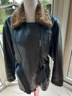 Stoere lederen jas LEATHER SOUND - 36/38, Zwart, Ophalen of Verzenden, Zo goed als nieuw, Maat 36 (S)