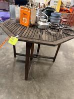 Houten Eettafel - Achthoekig, Ophalen, Gebruikt, 100 tot 150 cm, Teakhout