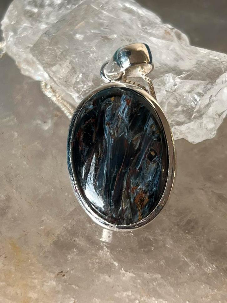 Pietersiet hanger vogel totem beschermt sjamaan zeldzaam, Sieraden, Tassen en Uiterlijk, Kettingen, Nieuw, Zilver, Met edelsteen