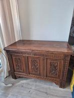 Antieke/oude dekenkist met gebloemd houtsnijwerk., Antiek en Kunst, Antiek | Meubels | Kasten, Ophalen
