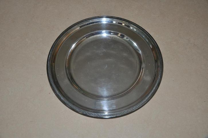 Zware ronde zilveren plateau Bruno Wiskemann, Huis en Inrichting, Woonaccessoires | Wanddecoraties, Zo goed als nieuw, Ophalen of Verzenden