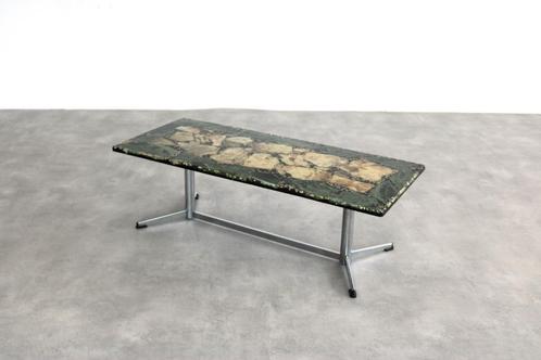 vintage salontafel | tafel | jaren 60, Huis en Inrichting, Tafels | Salontafels, Gebruikt, Metaal, Overige materialen, Ophalen of Verzenden