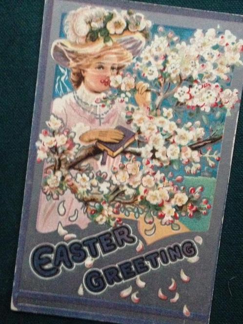 Prachtige Amerikaanse ‘Happy Easter’ kaart uit de jaren 20, Verzamelen, Ansichtkaarten | Themakaarten, Gelopen, Voor 1920, Feest(dag)