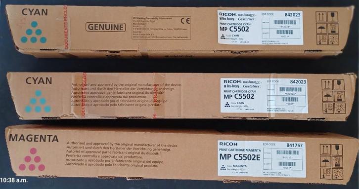 Ricoh MP C5502 toners 3 stuks, Computers en Software, Printerbenodigdheden, Nieuw, Toner, Ophalen of Verzenden