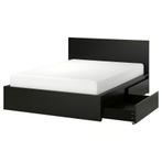 Ikea Malm bed 140x200, Huis en Inrichting, Ophalen, Zwart, Tweepersoons, 140 cm