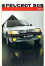 Peugeot 205 GTI fraaie brochure/auto folder '86 '87 '89, Peugeot, Ophalen of Verzenden