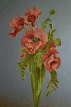 frankrijk 1908  vaas rode klaprozen, Verzamelen, Ansichtkaarten | Themakaarten, Ophalen, 1960 tot 1980, Gelopen, Overige thema's