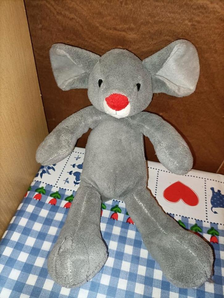 Clini Clowns Toet de muis knuffel grijs 34 cm groot, Kinderen en Baby's, Speelgoed | Knuffels en Pluche, Overige typen, Ophalen of Verzenden