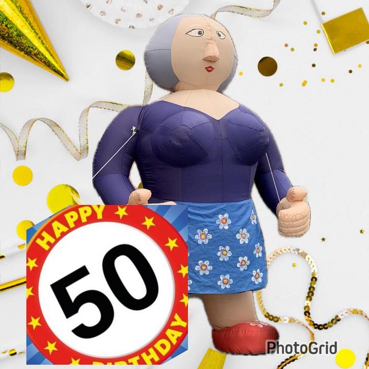 50 jaar, SARA SARAH verhuur Flevoland urk opblaasbaar, Hobby en Vrije tijd, Feestartikelen | Verhuur, Zo goed als nieuw, Abraham of Sarah