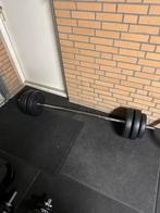 Halter stang met dumbells en gewichten, Ophalen, Gebruikt