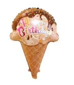 Folieballon happy birthday (ijsje) nieuw, Ophalen of Verzenden, Nieuw, Versiering, Verjaardag