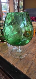 Empoli groene Glazen Bokaal - 27 cm, Ophalen of Verzenden