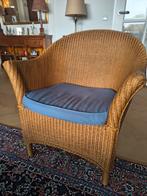 Rotan stoel met kussen van Lloyd Loom, Huis en Inrichting, Stoelen, Ophalen, Gebruikt, Bruin, Vintage
