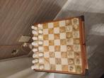 Luxe vintage marmeren schaakspel in kist, Ophalen of Verzenden, Zo goed als nieuw