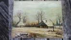 pracht klein winterlandschap op paneel, Antiek en Kunst, Kunst | Schilderijen | Klassiek, Ophalen of Verzenden
