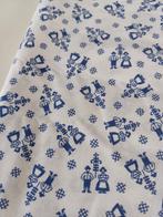 Lap stof Nieuw folkore print wit blauw, 120 cm of meer, Wit, Nieuw, Ophalen of Verzenden