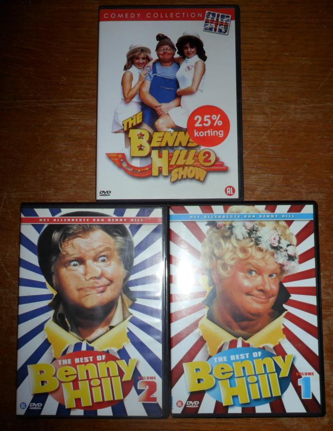 4x BRITSE HUMOR / 3x The BENNY HILL SHOW + 1x Tommy Cooper, Cd's en Dvd's, Dvd's | Cabaret en Sketches, Zo goed als nieuw, Tv-programma of Sketches