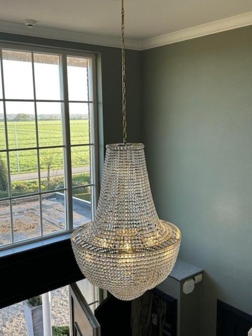 Kroonluchter Kristal 140 cm hoog en 80 cm doorsnede, Huis en Inrichting, Lampen | Kroonluchters, Zo goed als nieuw, Glas, Overige materialen