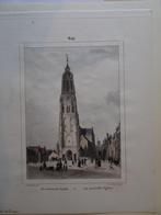 zeldzame Litho kleur Nieuwe kerk Delft G. Craeyvanger 1836, Antiek en Kunst, Kunst | Etsen en Gravures, Verzenden