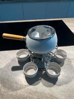 Fondueset met zes achaaltjes, Witgoed en Apparatuur, Fonduesets, Ophalen of Verzenden, Gebruikt, Brander, Fondueset