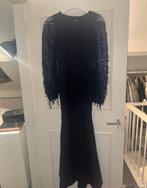 Donkerblauwe galajurk met glitter mouw - Maat S, Kleding | Dames, Jurken, Blauw, Ophalen of Verzenden, Zo goed als nieuw, Maat 36 (S)