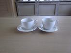 Johnson Bros England 2 witte kop D9,5 H6,5cm en schotels D15, Huis en Inrichting, Keuken | Servies, Ophalen of Verzenden, Zo goed als nieuw