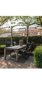 Tuintafel met granieten blad en Hartman stoelen, Ophalen, Gebruikt, Tuinset, Eettafel