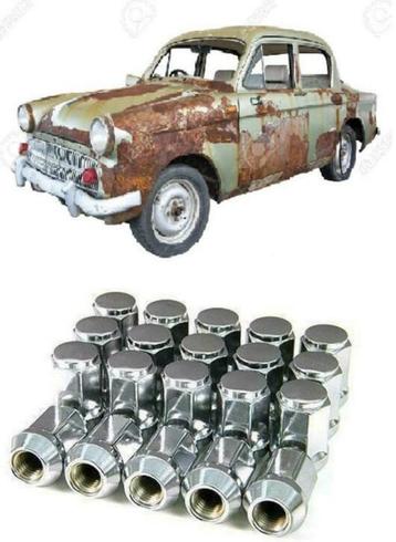 Set chromen wielmoeren voor uw oldtimer! Nieuw! beschikbaar voor biedingen