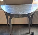 Industriële Halve Maan Sidetable - IJzer/Metaal, Gebruikt, 50 tot 100 cm, Ophalen of Verzenden, Metaal