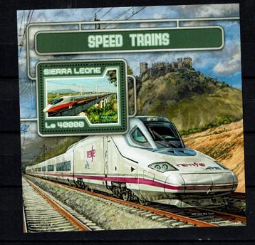 sierra leone 2017 pf blok treinen spoorwegen railroad trains beschikbaar voor biedingen