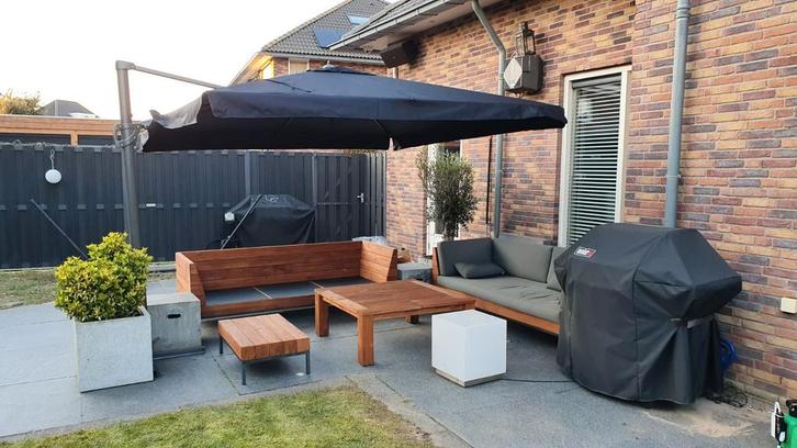 Luxe, complete lounge set in goede conditie!, Tuin en Terras, Tuinsets en Loungesets, Hout, Ophalen