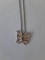 zilveren hanger vlinder + zilveren ketting (499), Overige voorstellingen, Ophalen of Verzenden, Zo goed als nieuw, Zilver