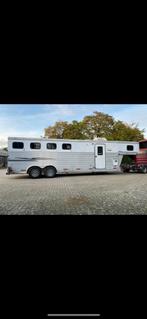 Fiftweel Amerikaanse 4 paards trailer living slide out marge, Auto's, Te koop, Particulier