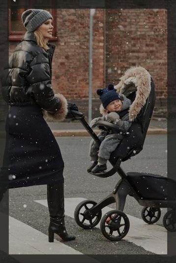 Kinderwagen Stokke Xplory met autostoel en winter kit