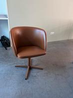 Mooie kunstleder fautieul, cognac, scandinavisch, Ophalen, Zo goed als nieuw, 75 tot 100 cm, 50 tot 75 cm