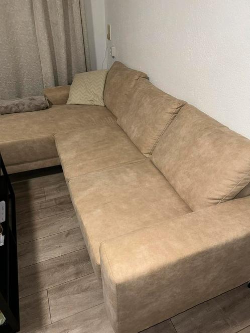 Hoekbank taupe van woonenzo, Huis en Inrichting, Banken | Sofa's en Chaises Longues, Zo goed als nieuw, Ophalen