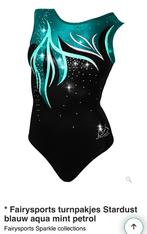 Fairysports turnpakje stardust aqua blauw petrol 146/152, Zwart, Ophalen of Verzenden, Zo goed als nieuw, Turnpak(je)