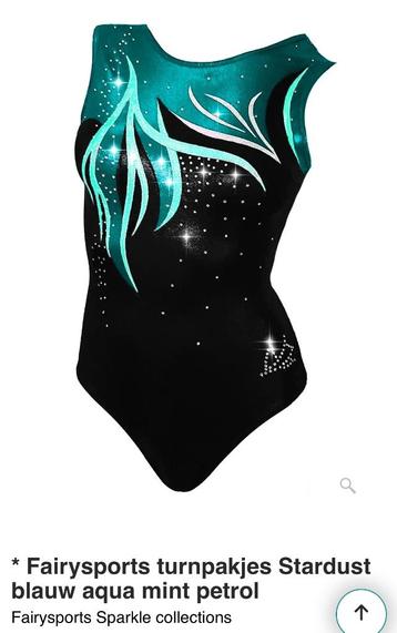 Fairysports turnpakje stardust aqua blauw petrol 146/152 beschikbaar voor biedingen