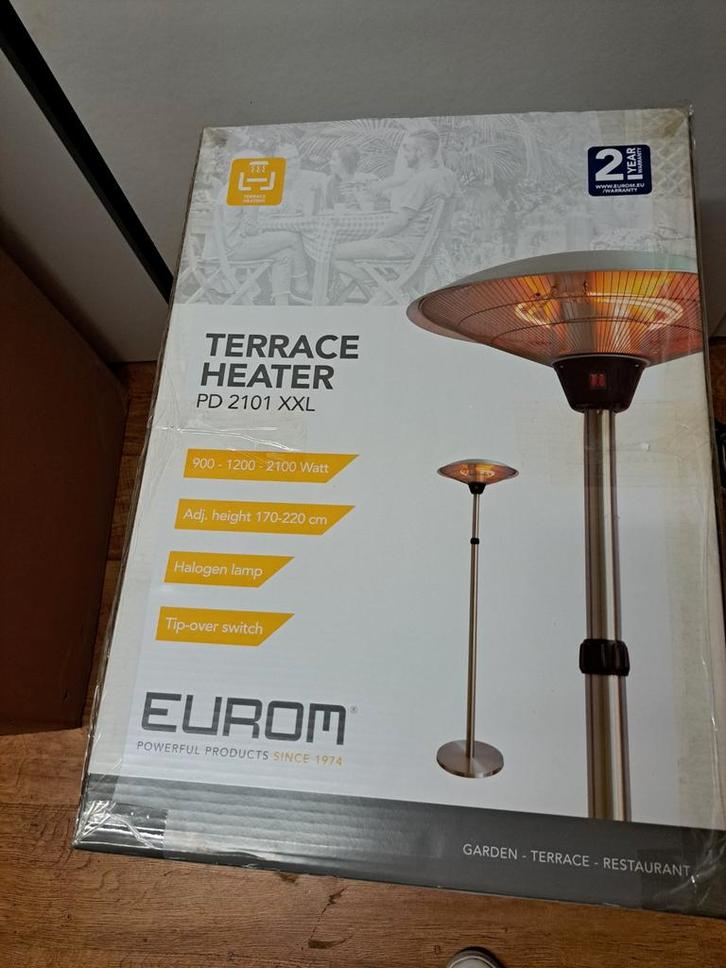 Eurom PD2101 XXL Terras Verwarmer Heater Elektrische Heater, Tuin en Terras, Terrasverwarmers, Nieuw, Elektrisch, Vloer, Waterbestendig