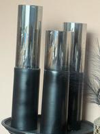 Windlicht op zuil smoke, Zwart, Ophalen of Verzenden, Zo goed als nieuw, Metaal