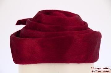 Vintage dameshoed Cocktail hoedje rood gelaagd haarvilt 56   beschikbaar voor biedingen