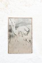 Grote Han van Meegeren hert met jong, Ophalen of Verzenden