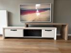 Henders & Hazel Kozani TV dressoir/meubel wit met acaciahout, Ophalen, Gebruikt, 150 tot 200 cm, Minder dan 100 cm