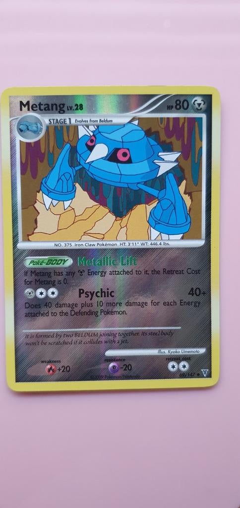 Metang 69/147 reverse holo pokemon kaart, Ophalen of Verzenden, Zo goed als nieuw