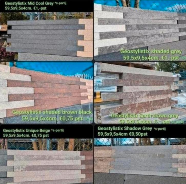 S-Partijen geostylistix metselstenen stapelblokken gevel, Doe-het-zelf en Verbouw, Metselstenen, Nieuw, Beton, Ophalen of Verzenden