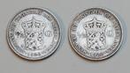 2 stuks halve gulden 1922 Wilhelmina, Postzegels en Munten, Munten | Nederland, Ophalen of Verzenden, Koningin Wilhelmina, ½ gulden