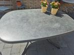 Donker grijze tuintafel, Tuin en Terras, Tuintafels, Gebruikt, Rechthoekig, Ophalen