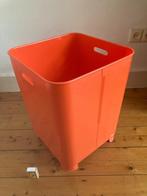 Oranje seventies wasmand merk LL made in Belgium vintage, Huis en Inrichting, Kunststof, Gebruikt, Mand, Vierkant