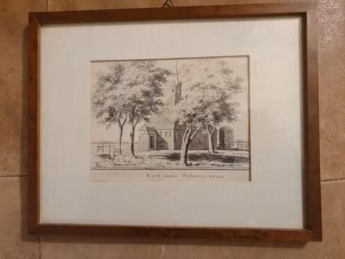 Cornelis Pronk  Scherm meer 1729 zwarte kerkje Zuidschermer, Antiek en Kunst, Kunst | Litho's en Zeefdrukken, Ophalen