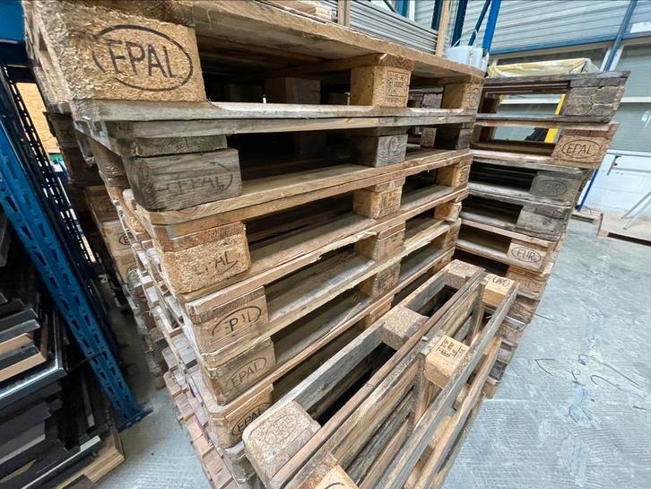 Euro pallets (EPAL) te koop – ca. 40 stuks, Doe-het-zelf en Verbouw, Hout en Planken, Gebruikt, Pallet, Minder dan 200 cm, Ophalen